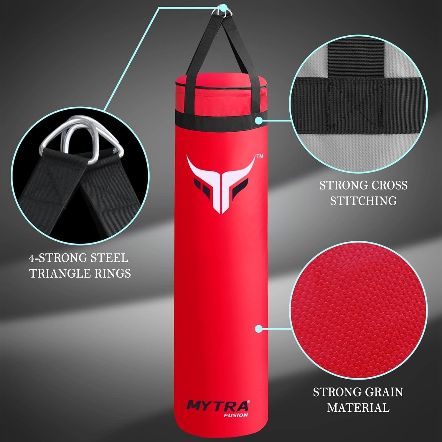 4FT Boxing Punch Bag Hanging Unfilled MMA Muay Thai Kickboxing Training