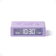 Mini Digital Alarm Clock LED Flip On Off Rechargeable Bedside Light Lilac