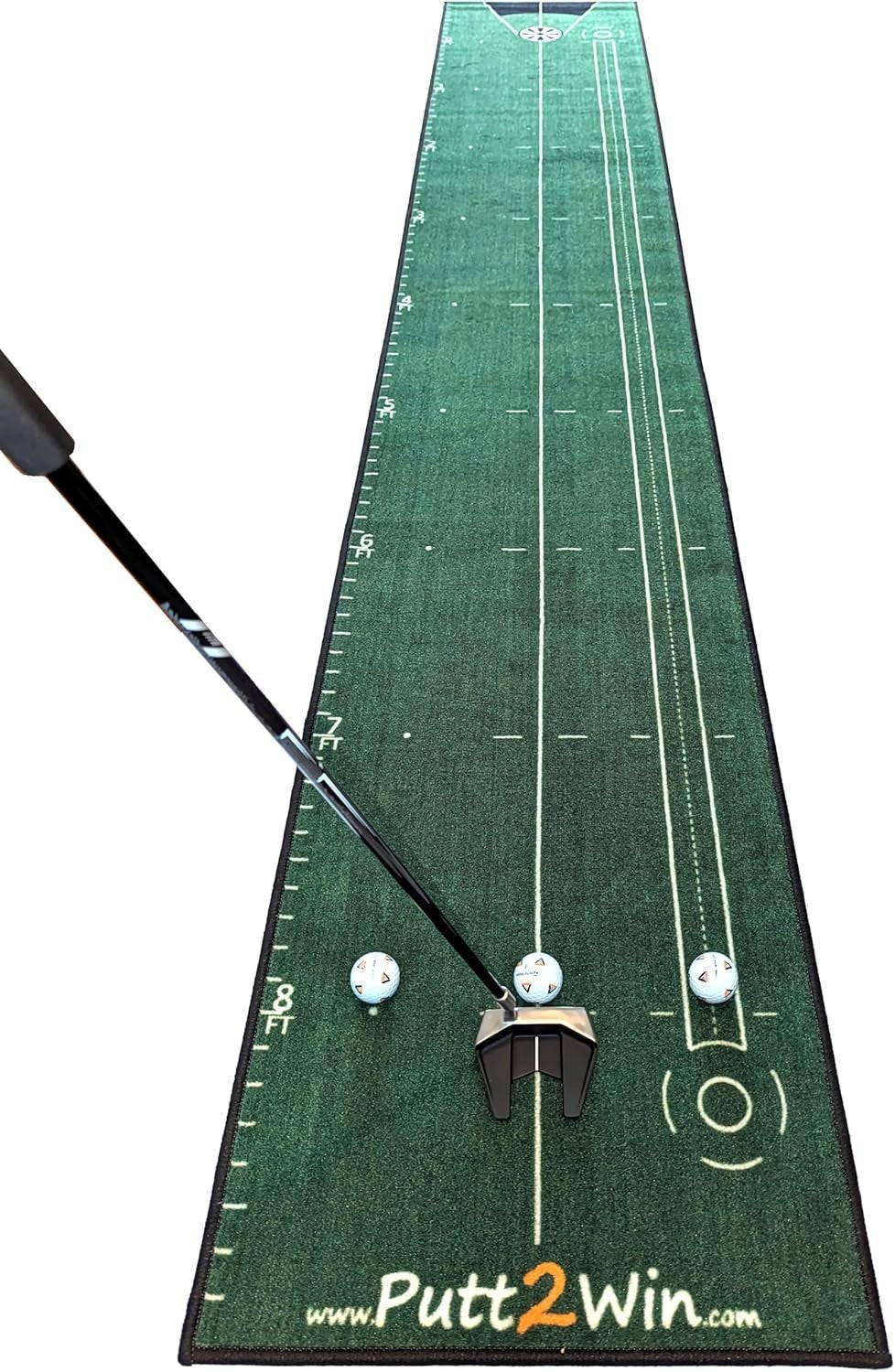 Indoor Golf Putting Mat Trainer Practice Green Alignment Mirror 6.5ft