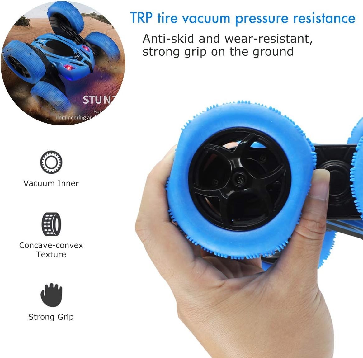 RC Stunt Car for Kids 3+, 360° Flips & Double-Sided Driving, 15km/h