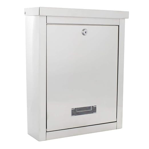 Wall Mounted Stainless Steel Lockable Mailbox Modern Post Box A4 Slot Secure