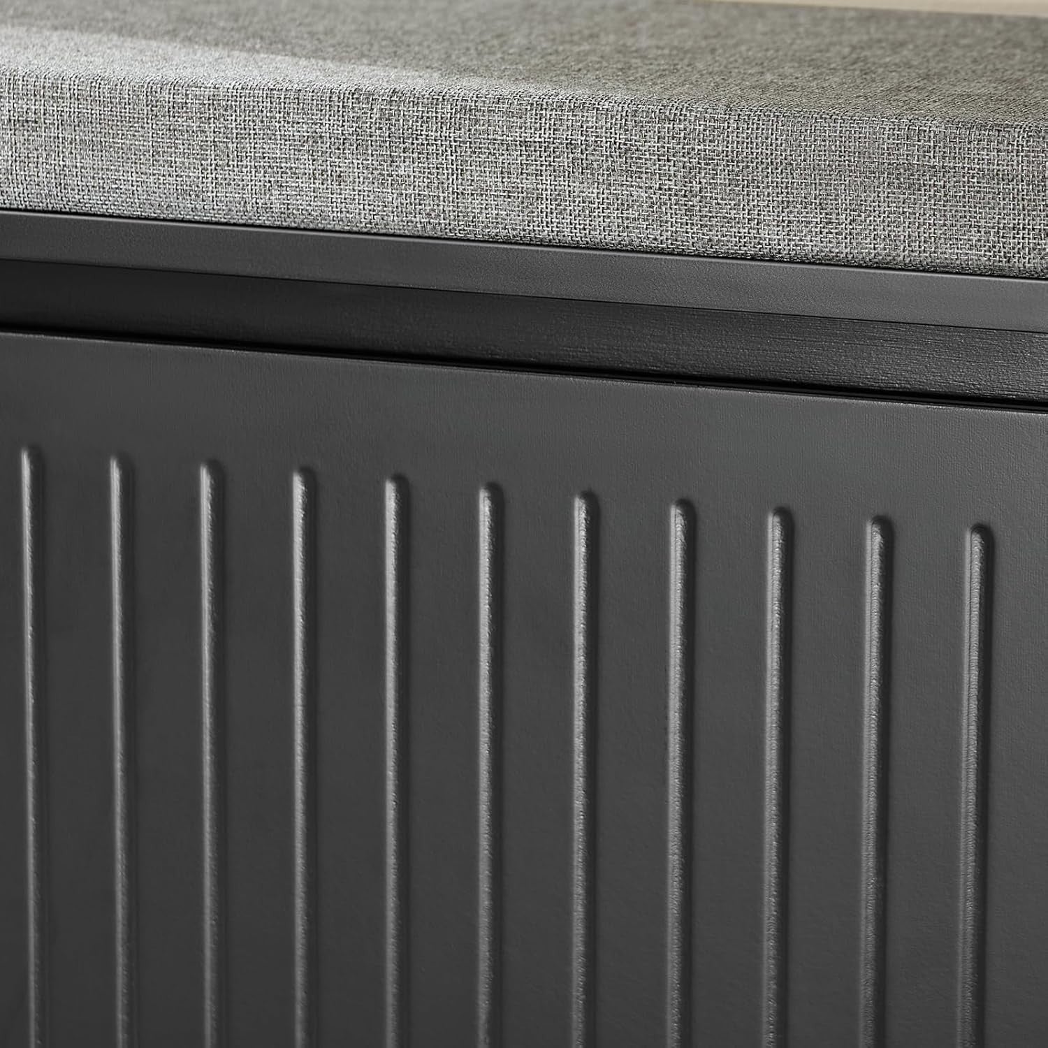 Black Shoe Storage Bench with Cushion – 2-Tier Flip Drawer Seat 80cm