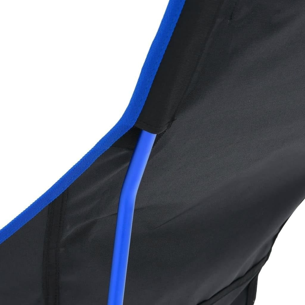 Foldable Camping Chair Portable Outdoor Aluminium Frame Black Blue 600D PVC