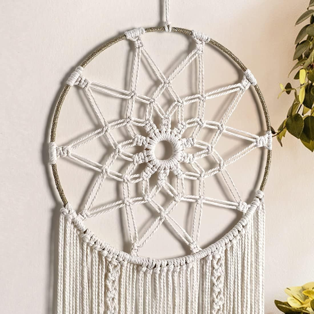 Boho Macrame Dream Catcher 30"x10" Handmade Wall Hanging Decor