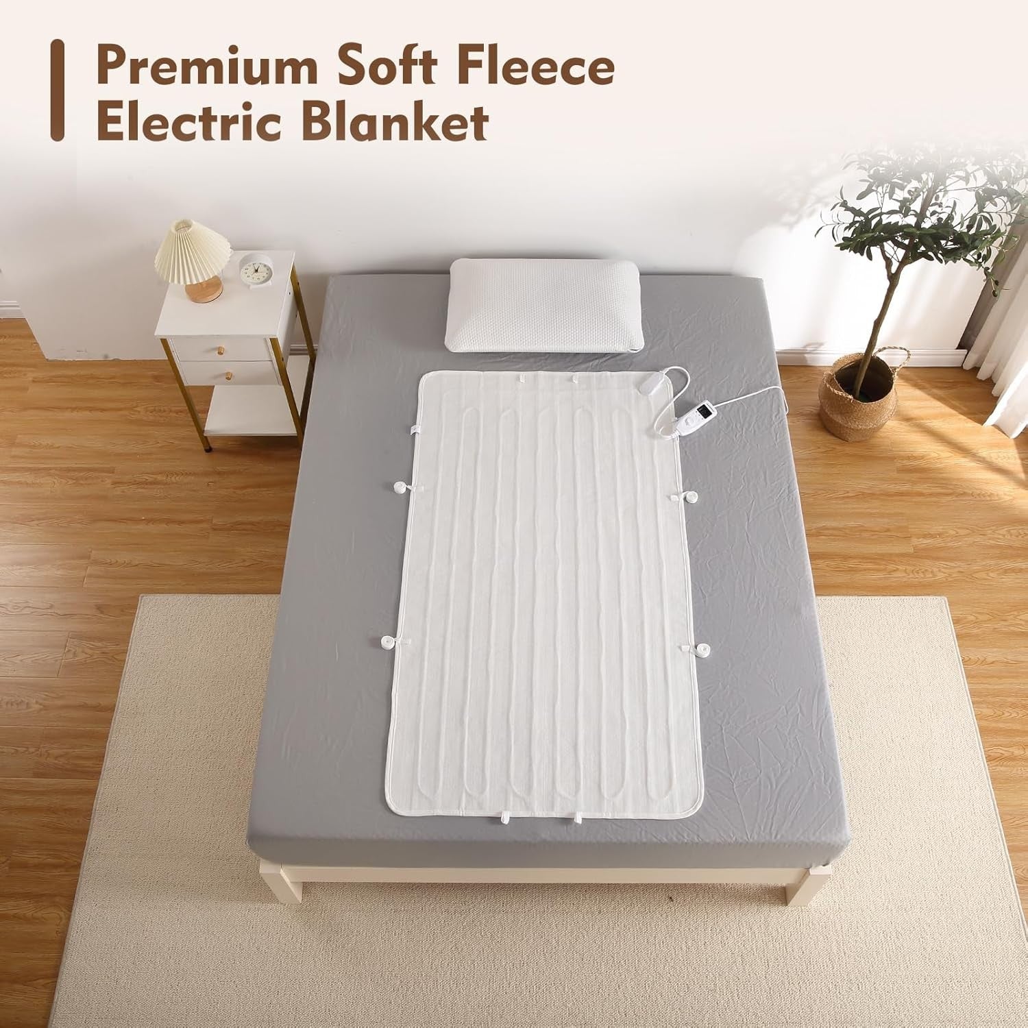 Electric Heated Underblanket Bed Warmer Single Fast Heat Timer Washable