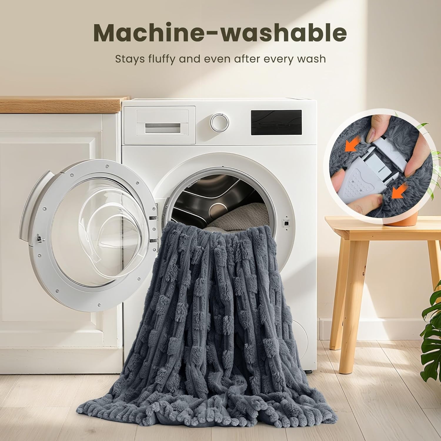Electric Heated Throw Blanket Grey 130x180cm 6 Heat Settings Auto Off