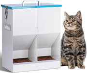 10L Automatic Pet Feeder for 2 Cats Dual Hopper Gravity Food Dispenser