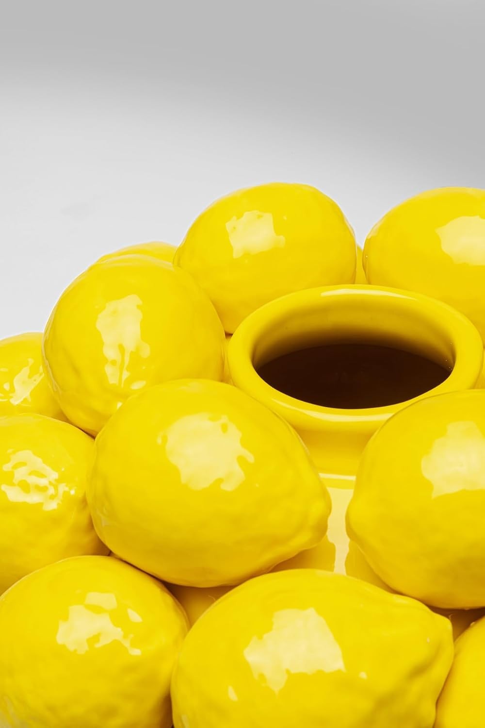 Large Yellow Lemon Ceramic Vase 40cm Modern Statement Table Home Decor