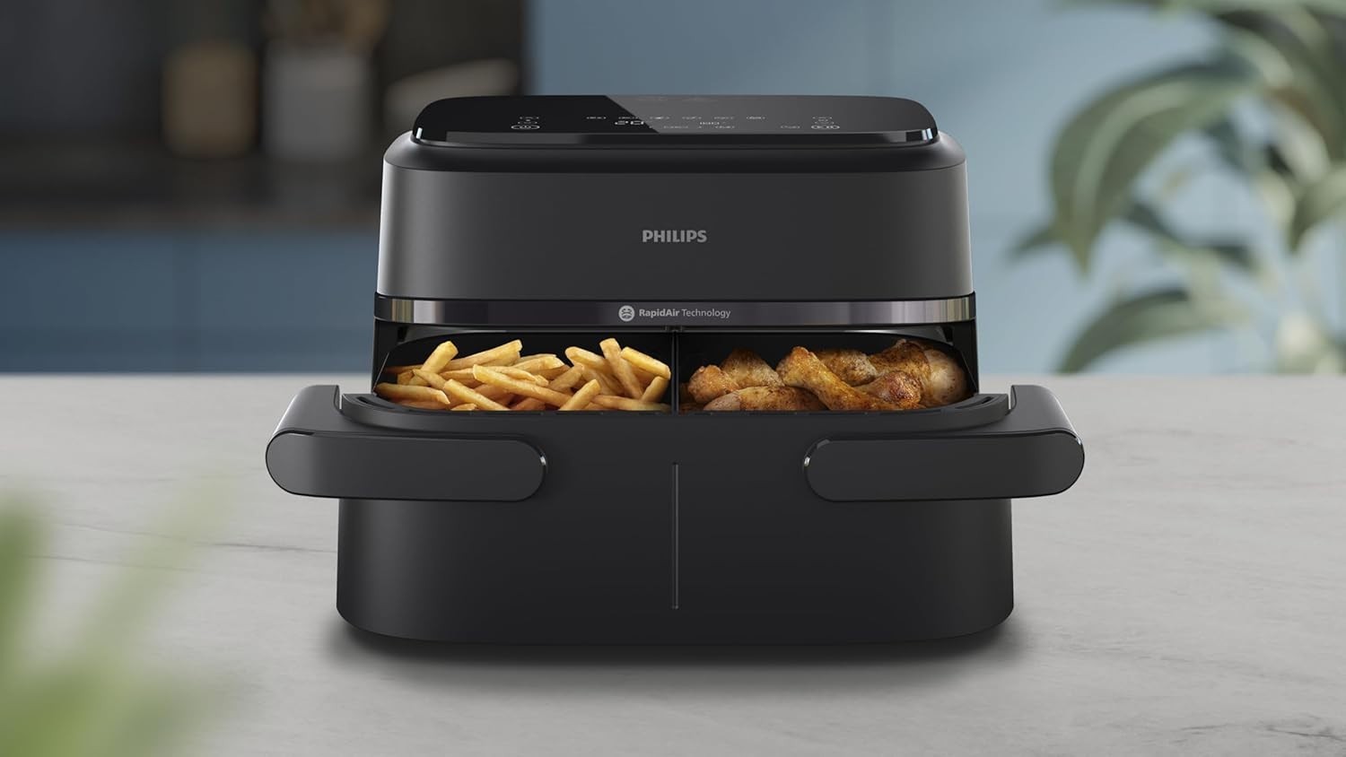7.1L Dual Basket Air Fryer RapidAir 10-in-1 Low-Fat Cooker Sync Meal Prep