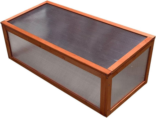 Compact Wooden Cold Frame Greenhouse 90x41x32cm for Plants & Seedlings