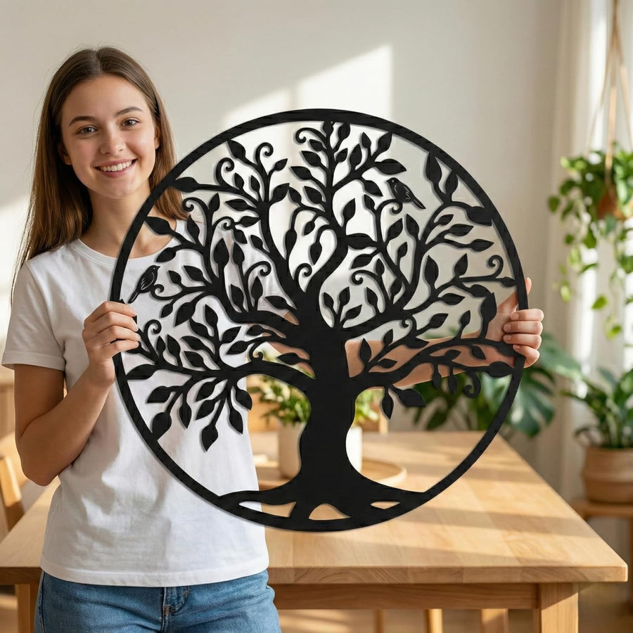 Large Metal Tree of Life Wall Art 72cm Family Sign Decor