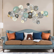 3D Metal Lotus Leaf Wall Art Decor Gold Silver Blue 120x60cm