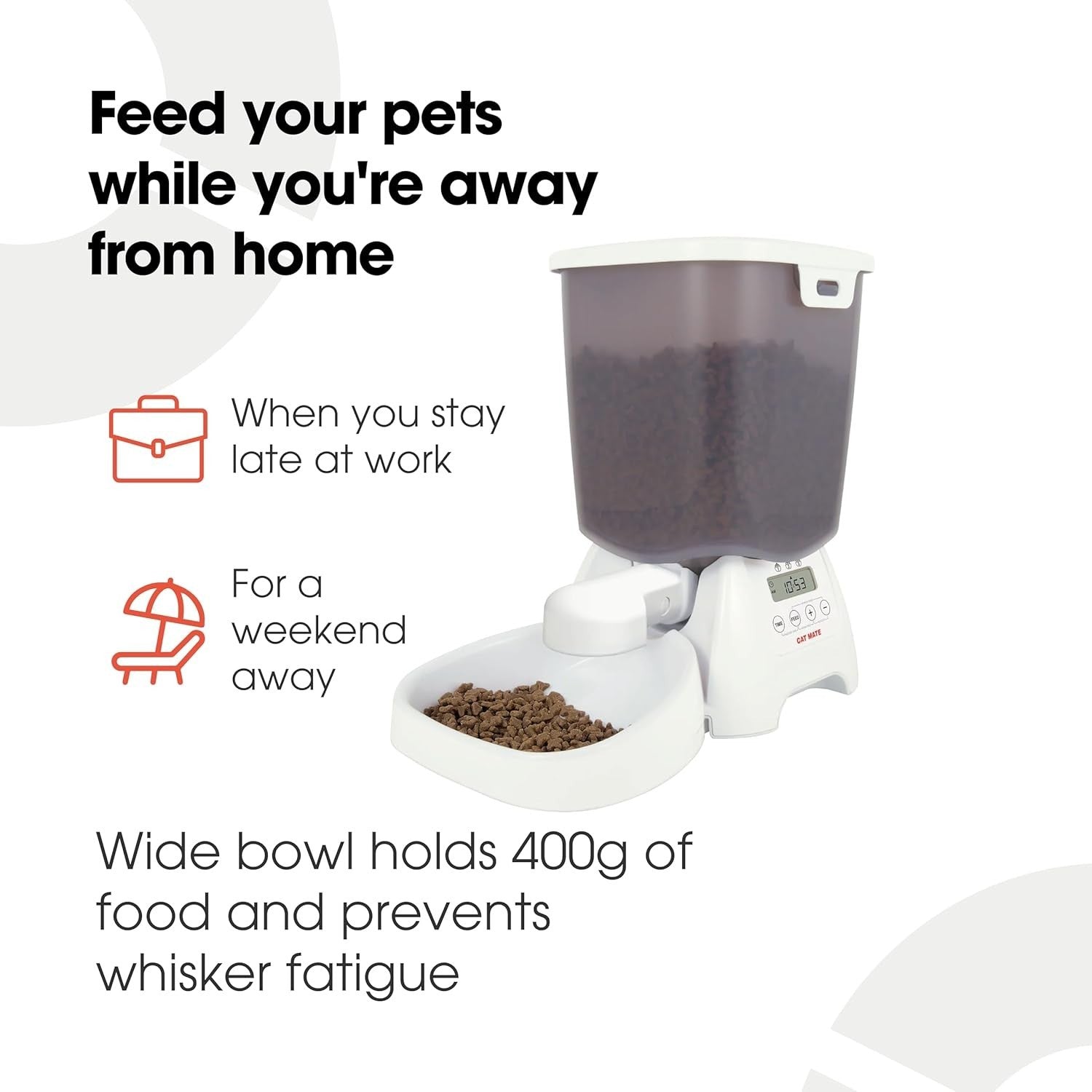 Automatic Cat Dog Feeder 3kg Timed Food Dispenser LCD Portion Control