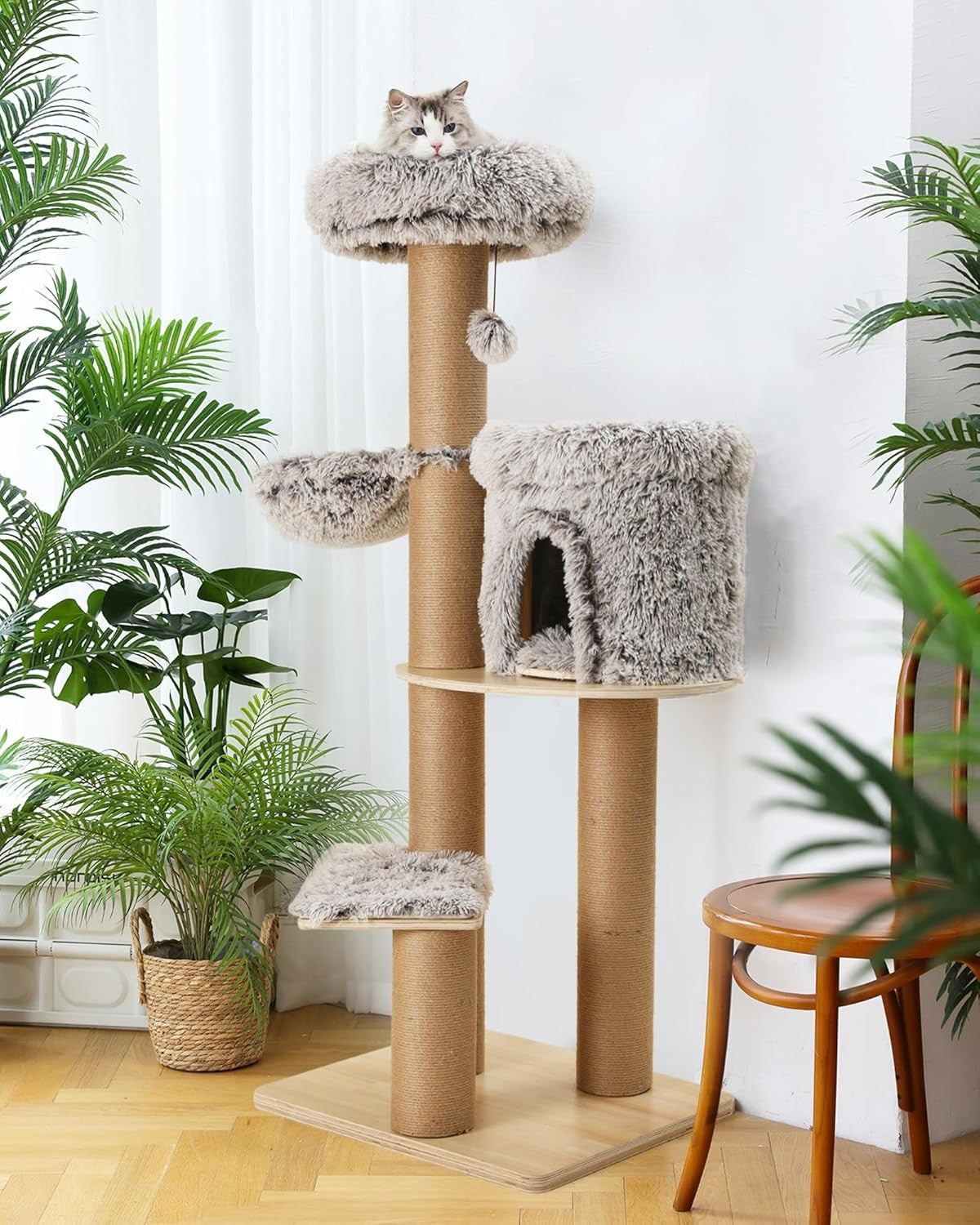 155cm Large Cat Tree Tower Condo Hammock Scratching Posts Multi Level Indoor