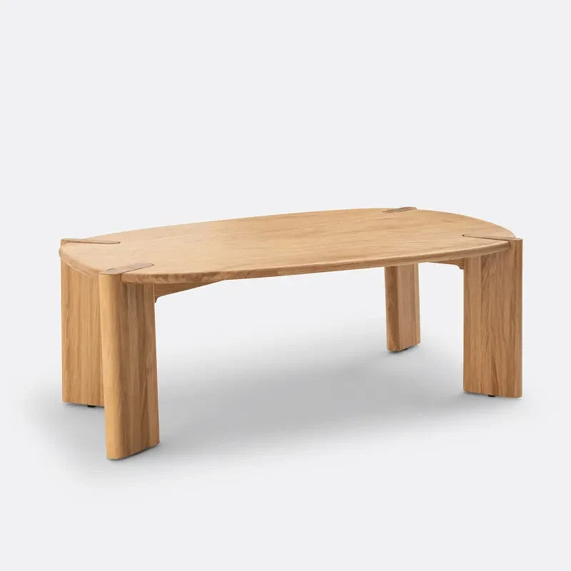 Solid Oak Coffee Table 116cm | Modern Low Lounge Table with Wide Surface