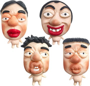 4 Pack Ugly Face Squishy Toys Funny Silicone Stress Relief Fidgets