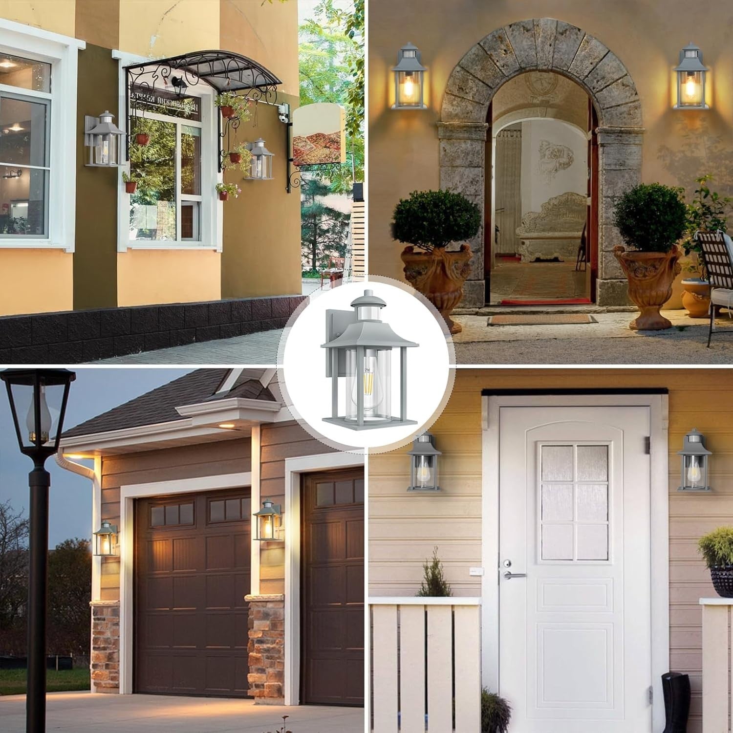 Outdoor Motion Sensor Wall Light Waterproof Aluminium Sconce with Bulb