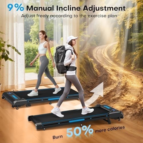 Foldable Walking Pad Treadmill 10KM/H 9% Incline 3-in-1 Home Jogging