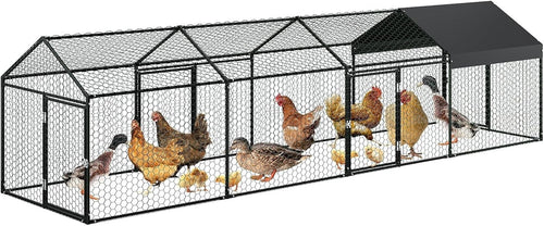 Walk In Chicken Run 4x1x1m Galvanised Metal Coop Cover Cage