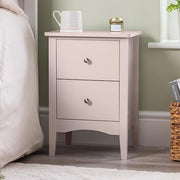 Pink 2 Drawer Bedside Table Modern MDF Nightstand | Smooth Glide Storage Unit