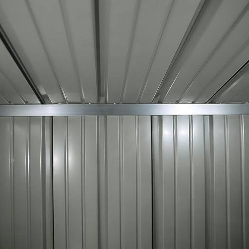 Metal Garden Storage Shed 6x4ft Waterproof Outdoor Tool Shed with Apex Roof Grey