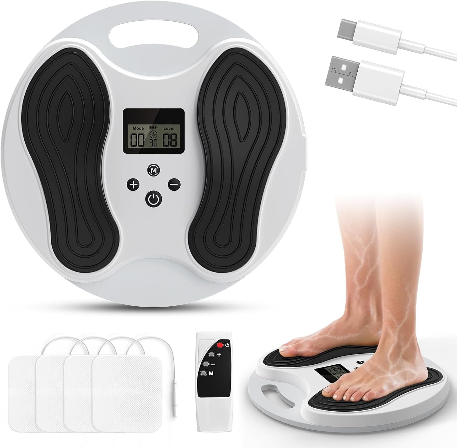 Rechargeable EMS Foot Massager for Pain Circulation Neuropathy Relief
