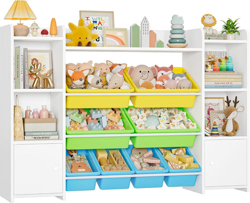 Kids Toy Storage Organizer with 8 Colorful Removable Bins & Shelves - Multi