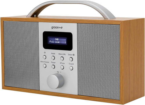 DAB DAB+ FM Digital Radio Bluetooth Alarm Clock Wooden Stereo Portable