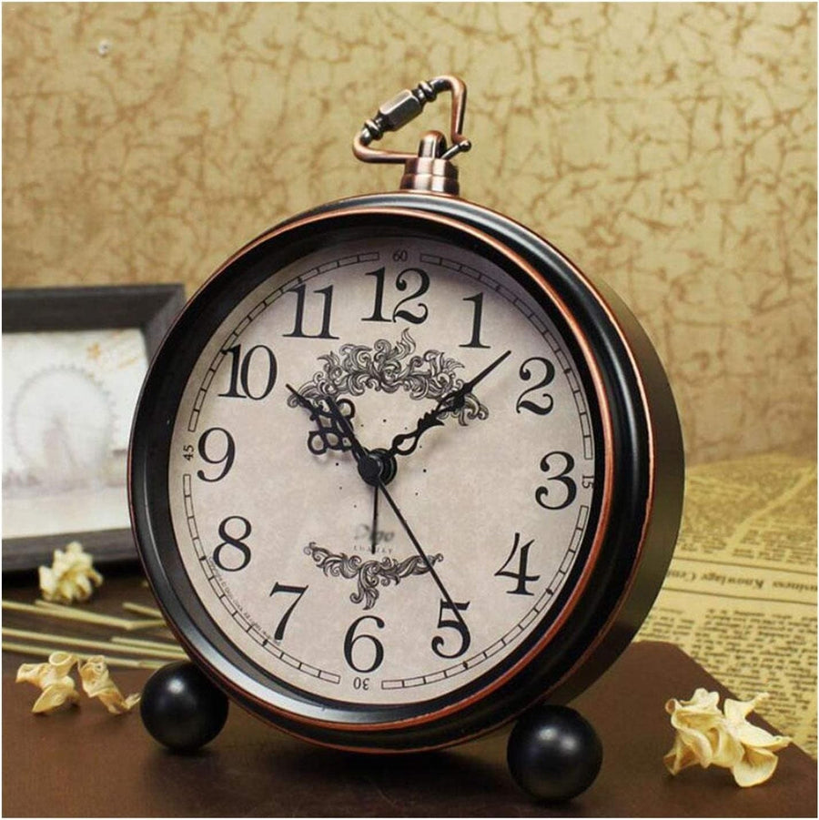 Vintage Retro Alarm Clock Silent Non Ticking Quartz Loud Bedside Desk Decor