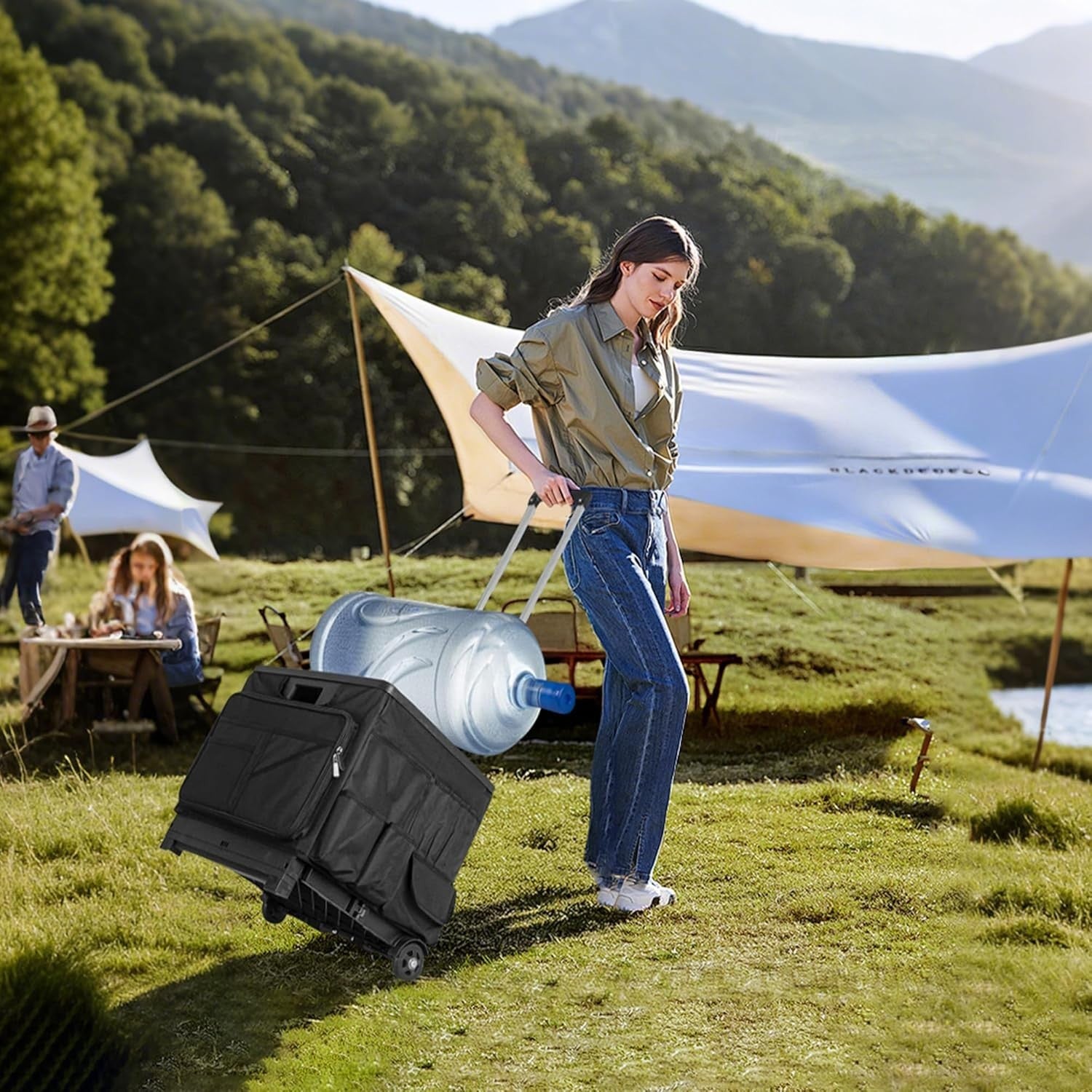 Heavy-Duty Folding Trolley Box Cart with Wheels & Expandable Storage