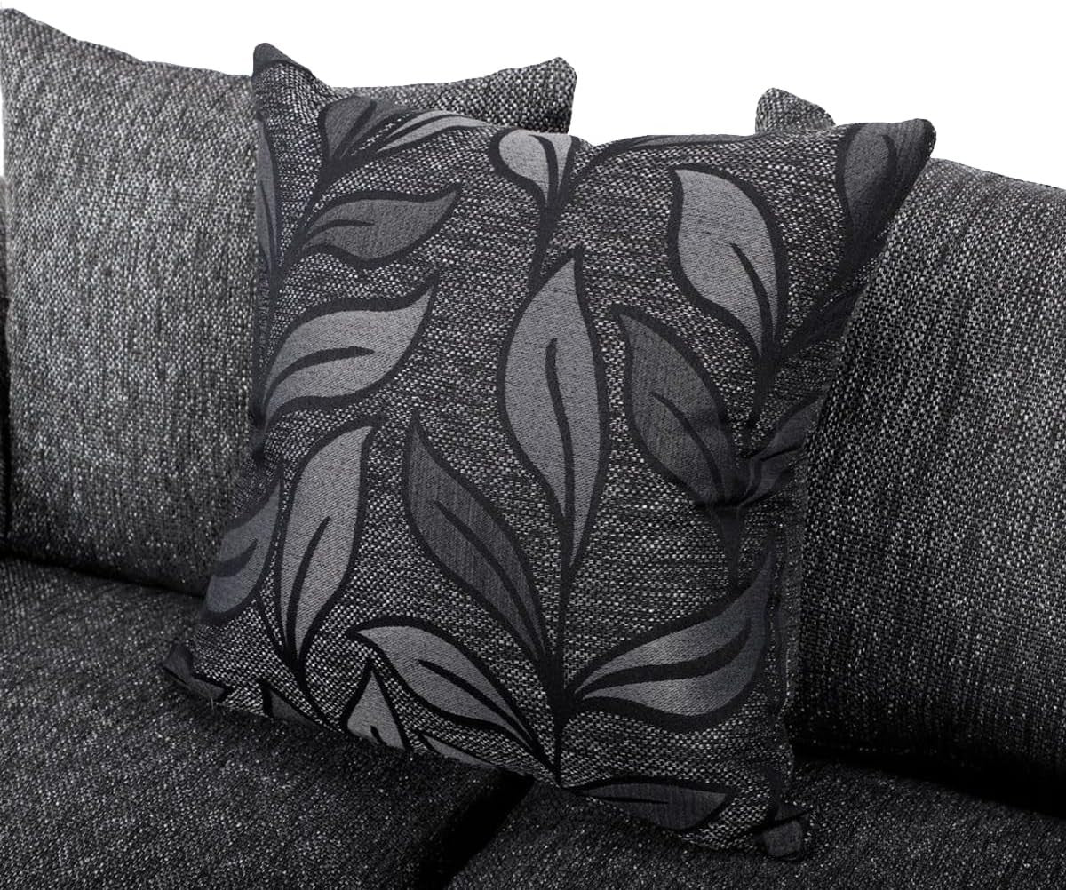 Modern Grey 3 Seater Fabric Sofa with Scatter Cushions UK Made Comfy