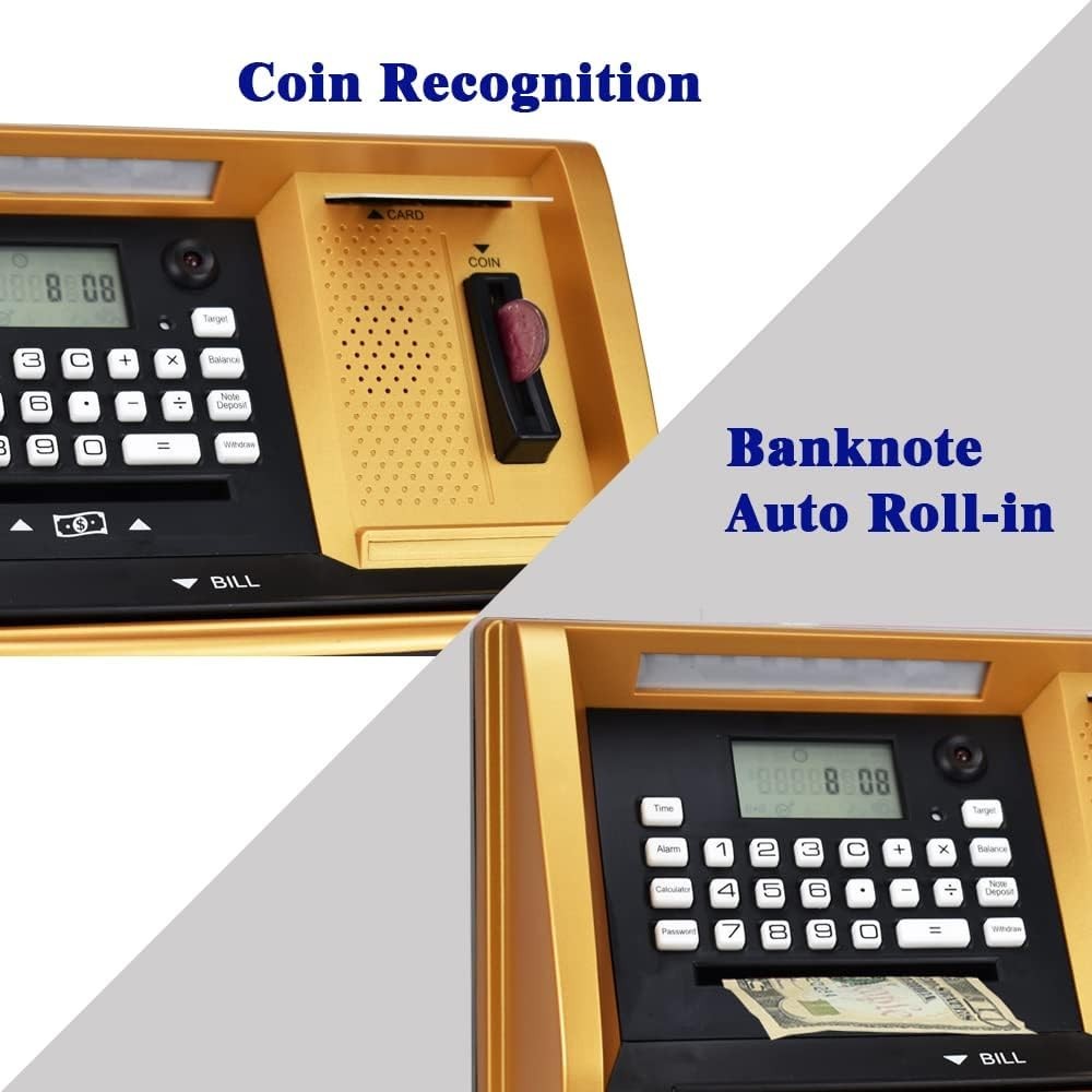 Kids ATM Money Bank Password Piggy Bank Savings Challenge Gold Toy