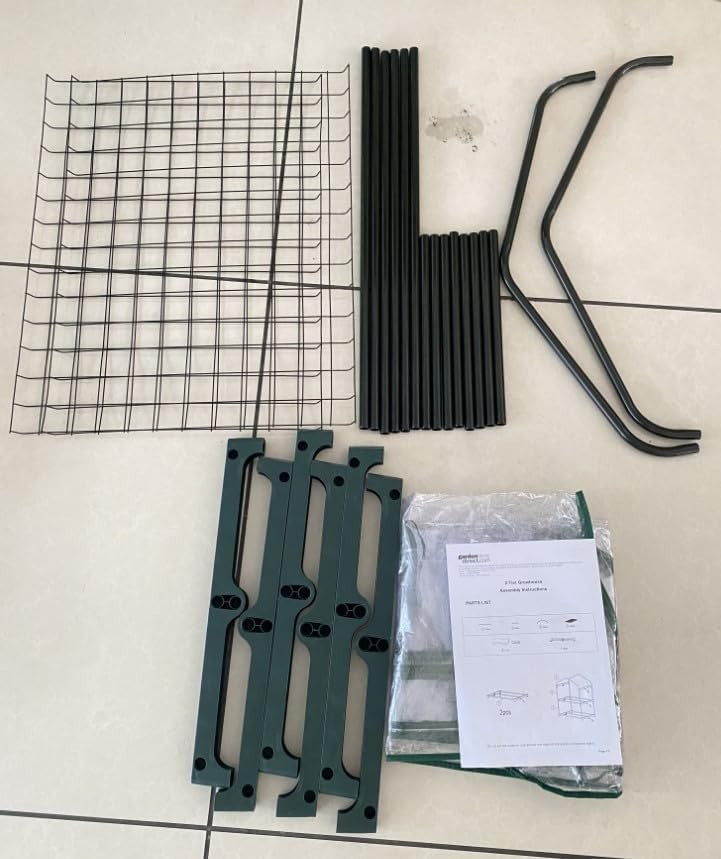 2 Tier Mini Greenhouse with Clear PVC Cover | Compact Outdoor Plant Stand