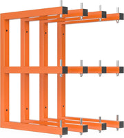 Wall-Mount 6-Level Lumber Rack 4-Pack Orange 43D x 34W x 11H cm