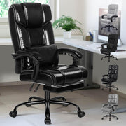 Executive Ergonomic Office Chair, Adjustable Reclining PU Leather Swivel Desk Se