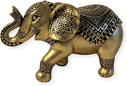 Golden Elephant Ornament Home Decor – Elegant Gold Figurine Resin Statue Gift