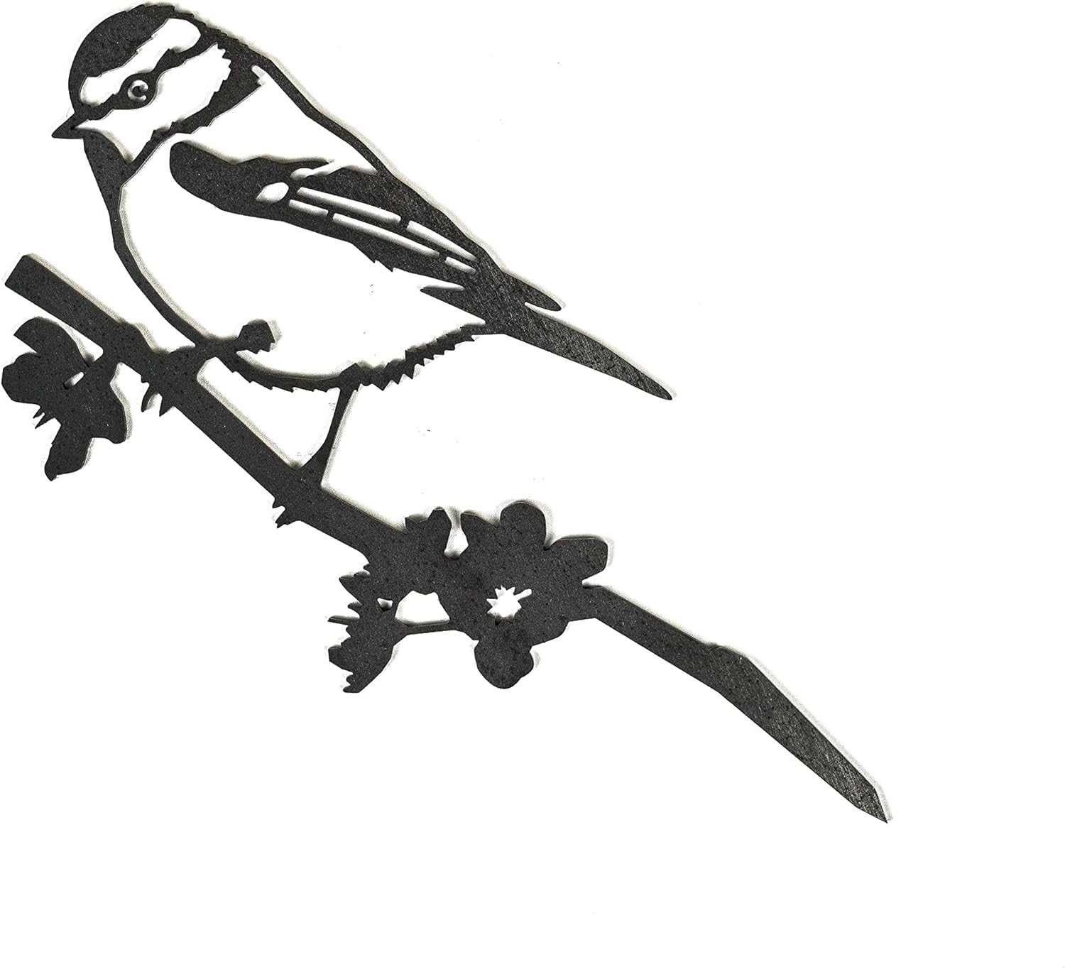 Blue Tit Metal Garden Art Ornament – Weatherproof Corten Steel Bird Silhouette