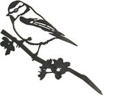Blue Tit Metal Garden Art Ornament – Weatherproof Corten Steel Bird Silhouette