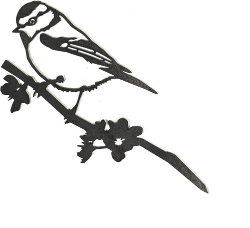 Blue Tit Metal Garden Art Ornament – Weatherproof Corten Steel Bird Silhouette