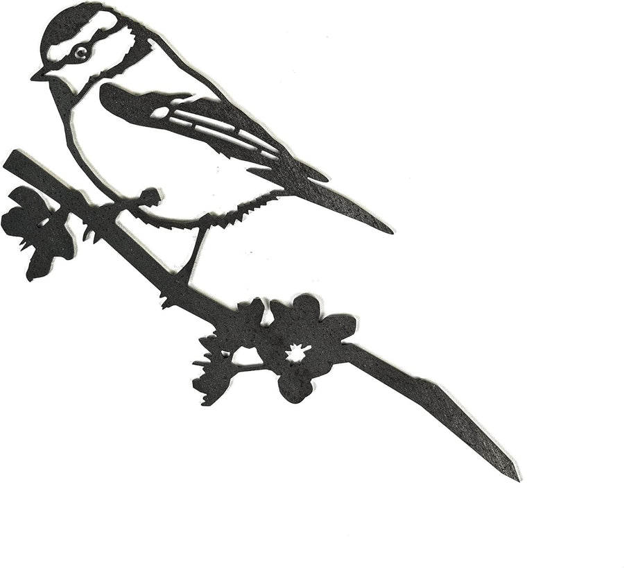 Blue Tit Metal Garden Art Ornament – Weatherproof Corten Steel Bird Silhouette