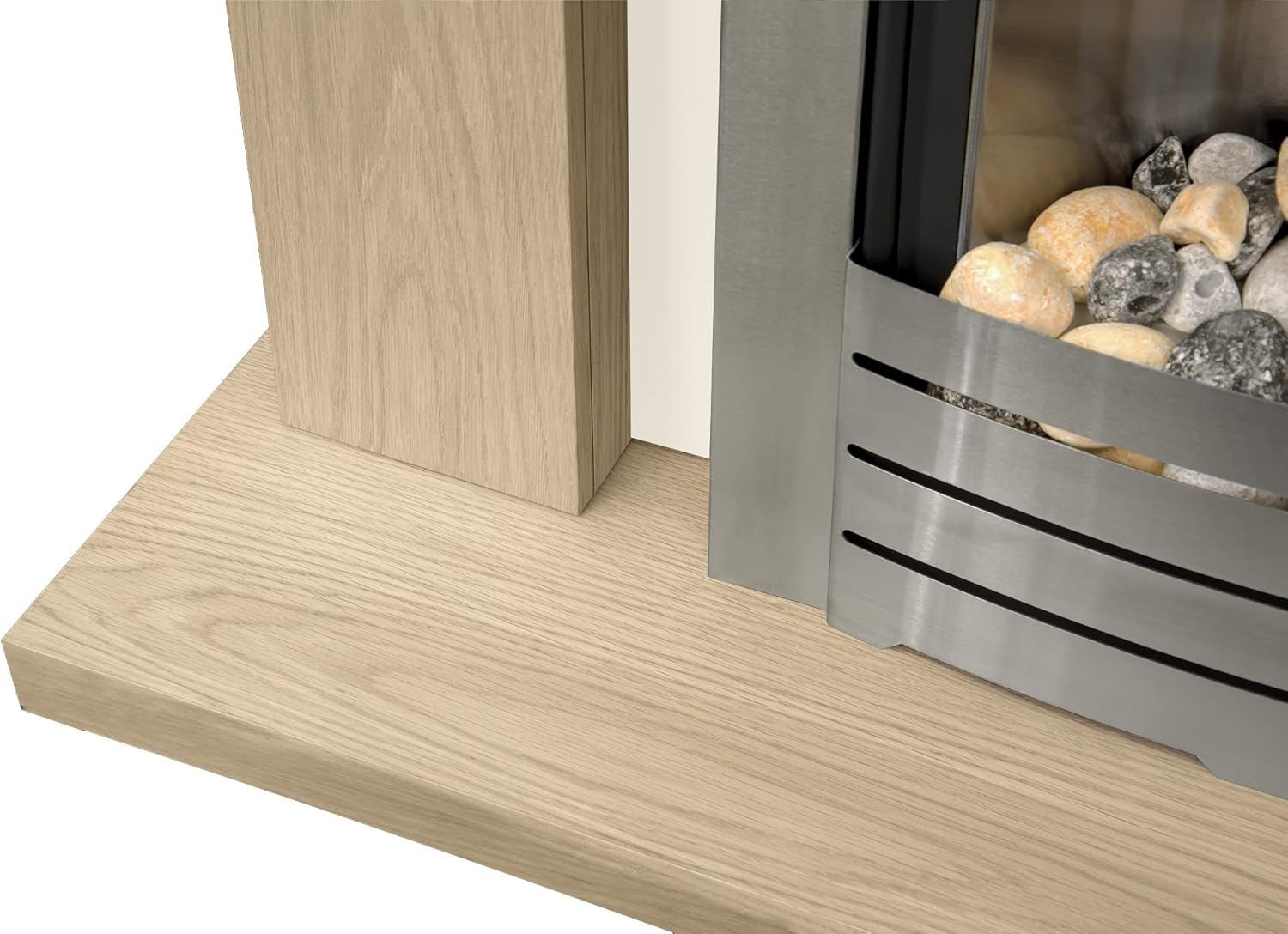 Electric Oak Fireplace Suite 2000W LED Fire Freestanding Modern Heater