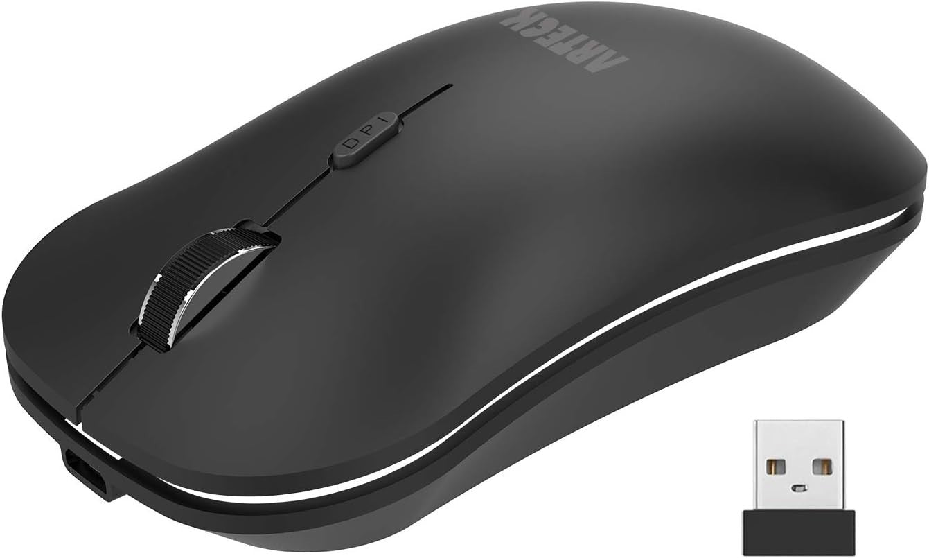 Wireless Rechargeable Mouse Silent Click 2.4G USB Ergonomic PC Laptop