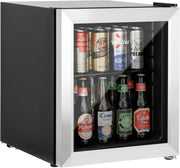 48L Mini Fridge Stainless Steel Table Top Cooler Triple-Glazed Glass