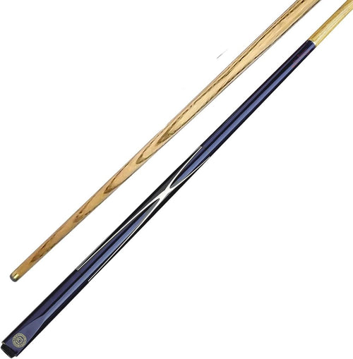 57in Snooker Pool Cue 2pc Ash Shaft 9.5mm Tip Spiral Brass Joint