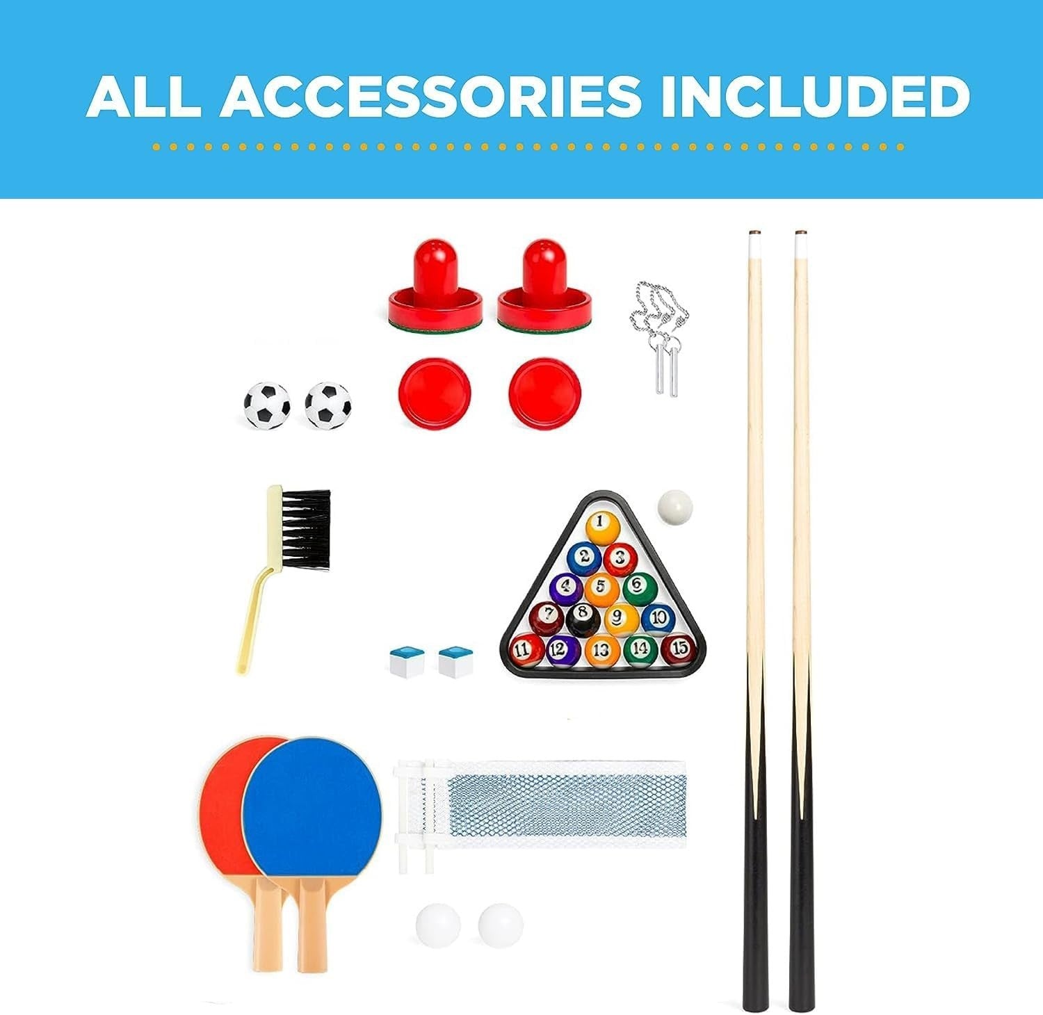 4ft 4 in 1 Multi Game Table Kids Pool Foosball Hockey Tennis