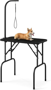 Dog Grooming Table 32'' Foldable Non Slip Adjustable Arm Portable Trimming