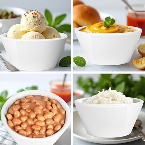 18pcs Small Porcelain Dessert Bowls 240ml Stackable Sauce Soup Cups