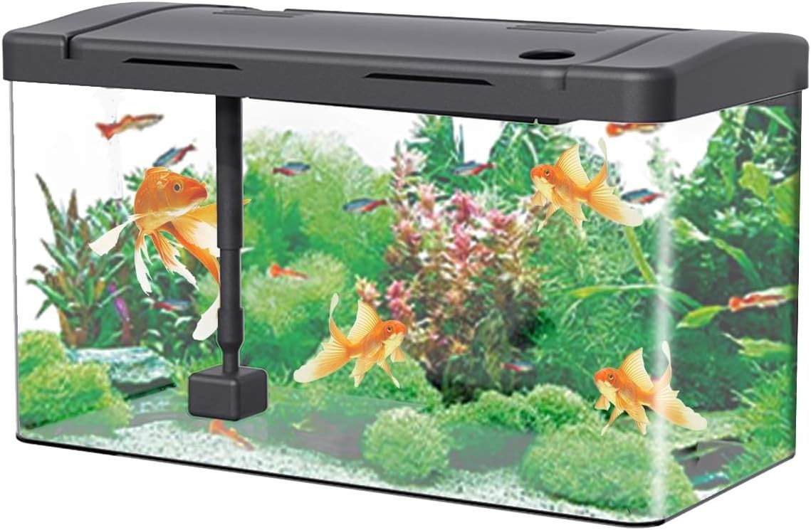 19L Acrylic Fish Tank with LED Light Filter Oxygen Pump Aquarium Kit