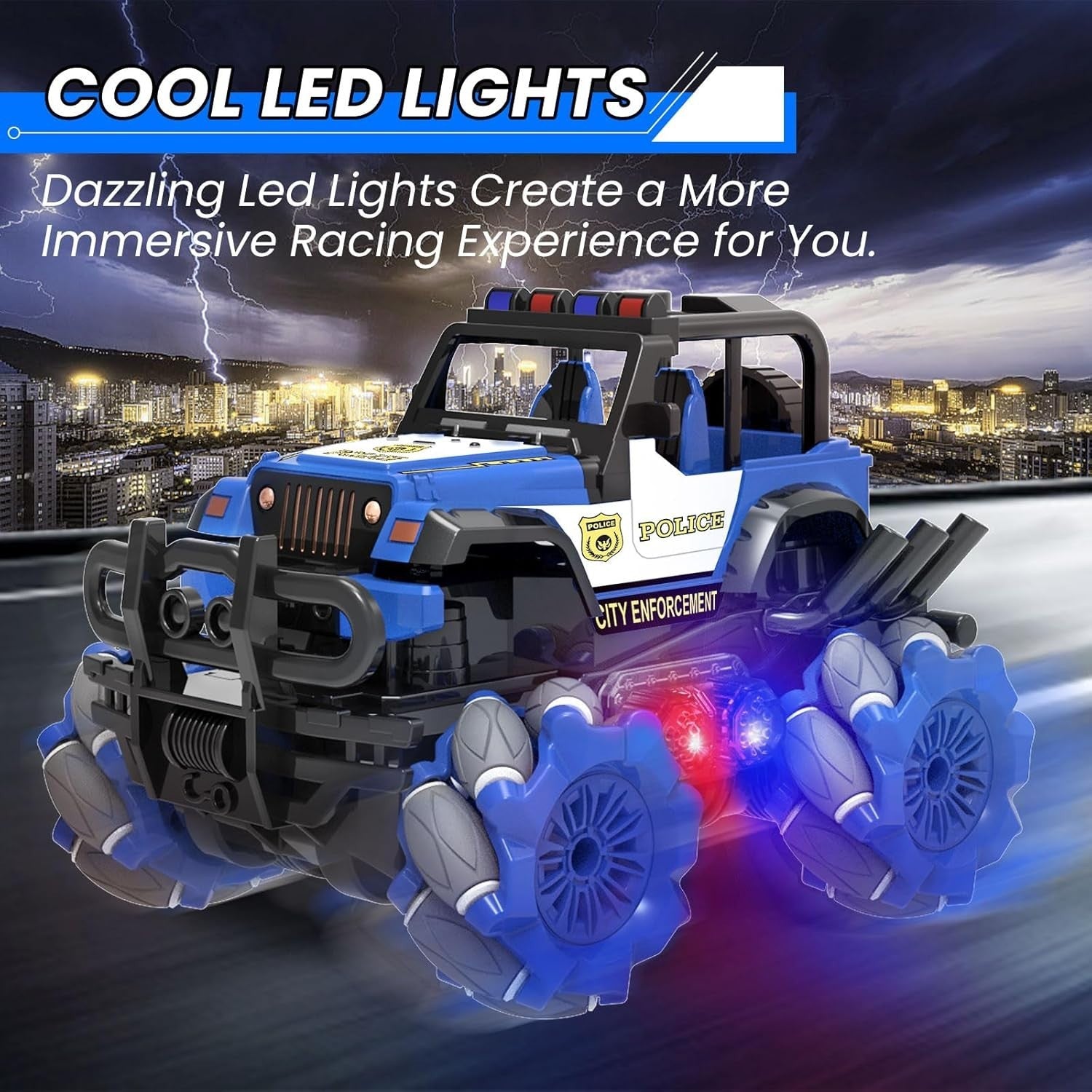 RC Car Remote Control Truck 360° Stunt Drift Toy LED Light All Terrain Gift Kids