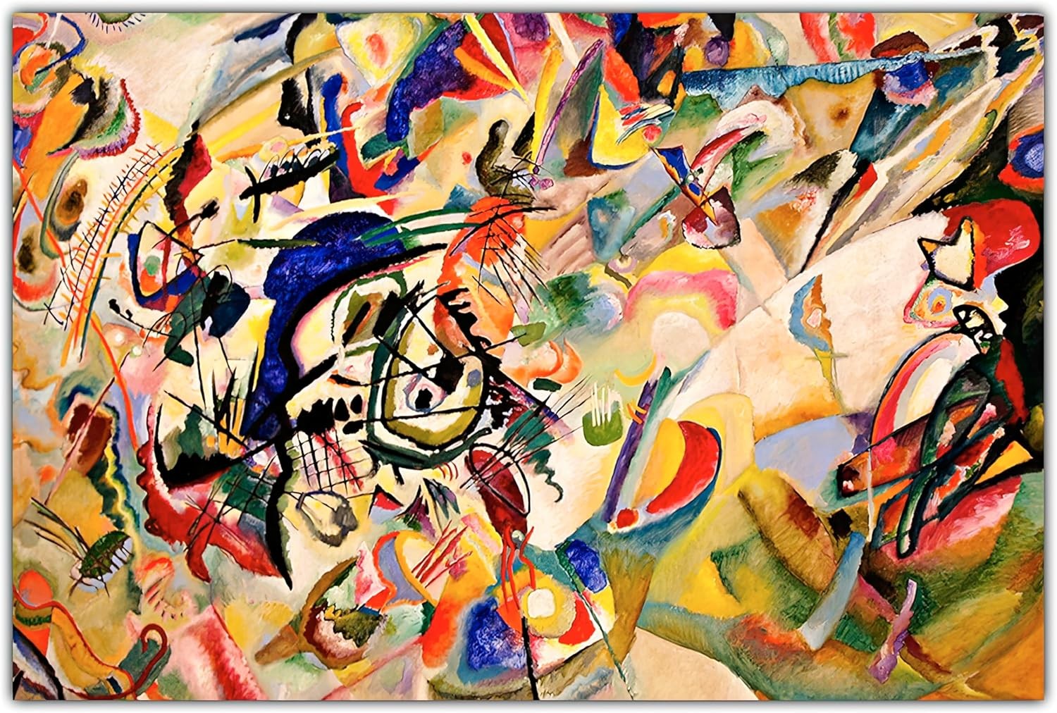 Large Abstract Composition Canvas Wall Art 102x77cm